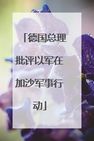 德国总理批评以军在加沙军事行动