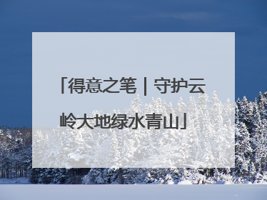 得意之笔｜守护云岭大地绿水青山