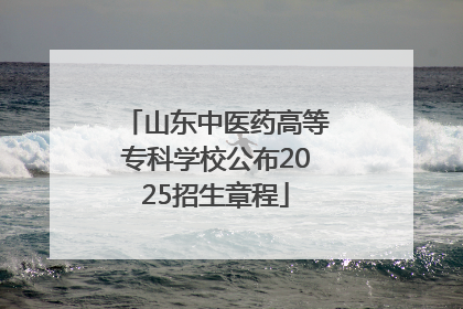 山东中医药高等专科学校公布2025招生章程