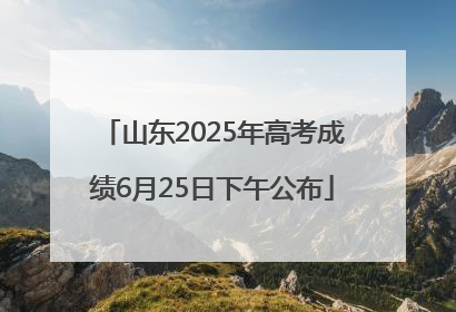 山东2025年高考成绩6月25日下午公布