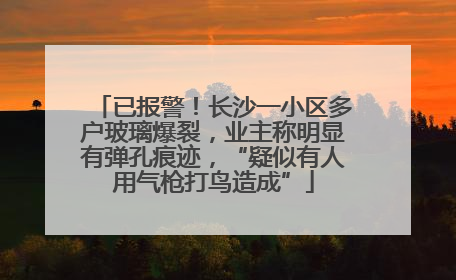 已报警！长沙一小区多户玻璃爆裂，业主称明显有弹孔痕迹，“疑似有人用气枪打鸟造成”