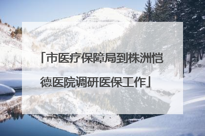 市医疗保障局到株洲恺德医院调研医保工作