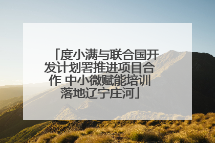 度小满与联合国开发计划署推进项目合作 中小微赋能培训落地辽宁庄河