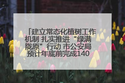 建立常态化植树工作机制 扎实推进“绿满陇原”行动 市公安局预计年底前完成1402亩绿化任务