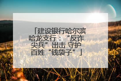 建设银行哈尔滨哈龙支行：“反诈尖兵”出击 守护百姓“钱袋子”