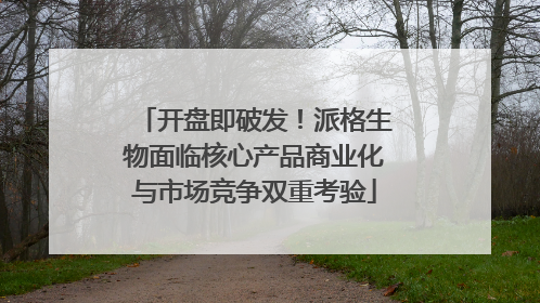 开盘即破发！派格生物面临核心产品商业化与市场竞争双重考验