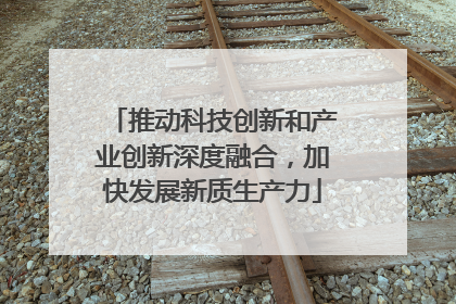 推动科技创新和产业创新深度融合，加快发展新质生产力
