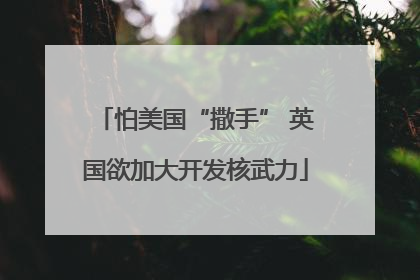 怕美国“撒手” 英国欲加大开发核武力