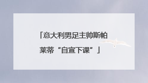 意大利男足主帅斯帕莱蒂“自宣下课”