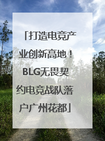 打造电竞产业创新高地！BLG无畏契约电竞战队落户广州花都