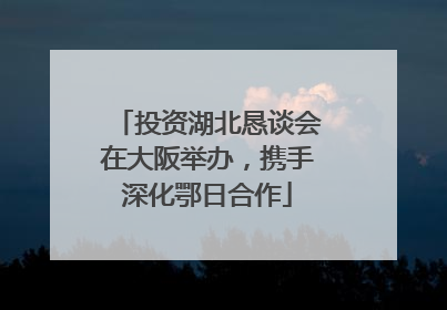 投资湖北恳谈会在大阪举办，携手深化鄂日合作