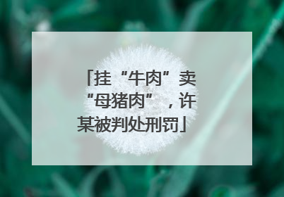 挂“牛肉”卖“母猪肉”，许某被判处刑罚
