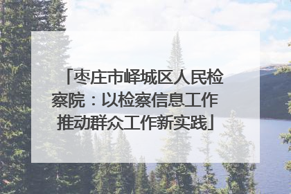 枣庄市峄城区人民检察院：以检察信息工作推动群众工作新实践