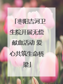 枣阳吉河卫生院开展无偿献血活动 爱心共筑生命桥梁