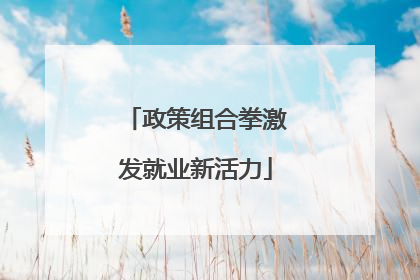 政策组合拳激发就业新活力