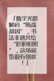 数字光影解码“统战基因”，书法非遗共绘“肝胆相照”，这场展览很有创意！