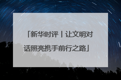 新华时评丨让文明对话照亮携手前行之路