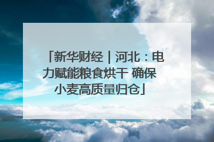 新华财经｜河北：电力赋能粮食烘干 确保小麦高质量归仓