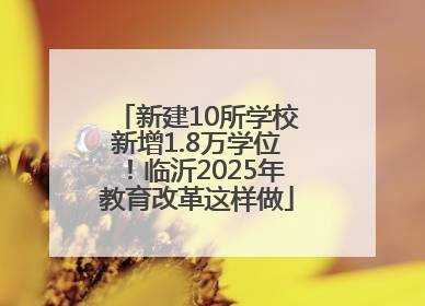 新建10所学校新增1.8万学位！临沂2025年教育改革这样做