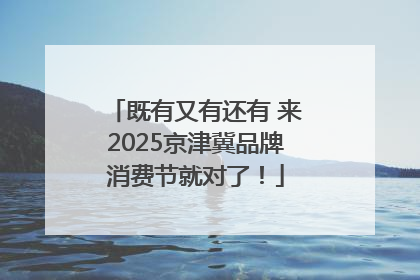 既有又有还有 来2025京津冀品牌消费节就对了！