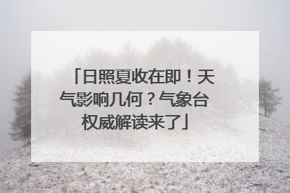 日照夏收在即！天气影响几何？气象台权威解读来了