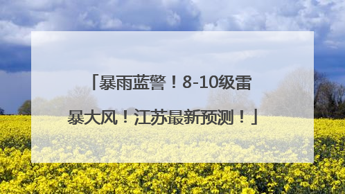 暴雨蓝警！8-10级雷暴大风！江苏最新预测！