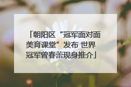 朝阳区“冠军面对面美育课堂”发布 世界冠军曾春蕾现身推介