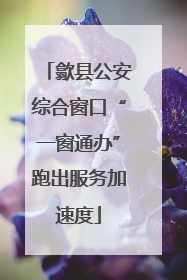 歙县公安综合窗口“一窗通办”跑出服务加速度