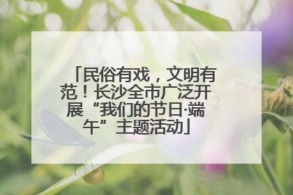 民俗有戏，文明有范！长沙全市广泛开展“我们的节日·端午”主题活动