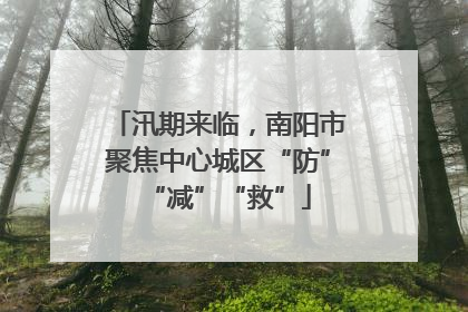 汛期来临，南阳市聚焦中心城区“防”“减”“救”