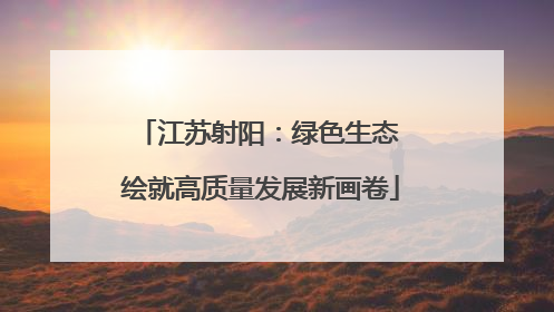 江苏射阳：绿色生态 绘就高质量发展新画卷
