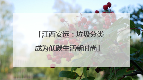 江西安远：垃圾分类成为低碳生活新时尚