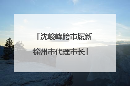 沈峻峰跨市履新徐州市代理市长