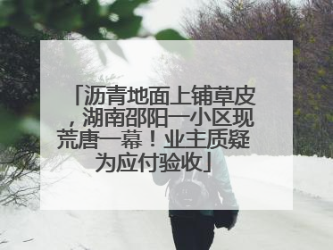 沥青地面上铺草皮，湖南邵阳一小区现荒唐一幕！业主质疑为应付验收