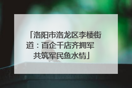 洛阳市洛龙区李楼街道：百企千店齐拥军 共筑军民鱼水情