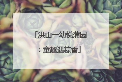 洪山一幼悦蒲园：童趣遇粽香