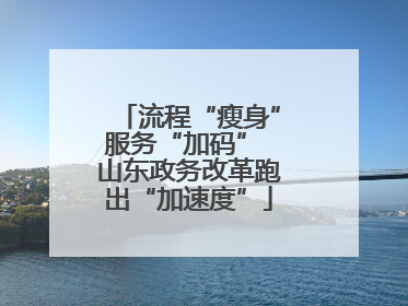 流程“瘦身”服务“加码” 山东政务改革跑出“加速度”