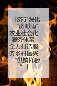 济宁深化“济时雨”农业社会化服务体系 全力打造服务乡村振兴“供销样板”