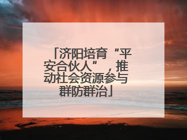 济阳培育“平安合伙人”，推动社会资源参与群防群治