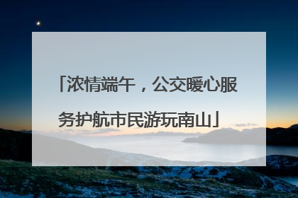 浓情端午，公交暖心服务护航市民游玩南山