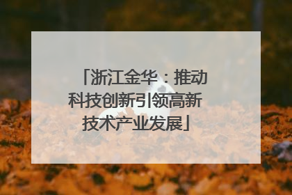 浙江金华：推动科技创新引领高新技术产业发展