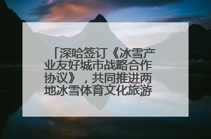 深哈签订《冰雪产业友好城市战略合作协议》，共同推进两地冰雪体育文化旅游高质量发展