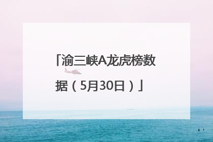 渝三峡A龙虎榜数据（5月30日）