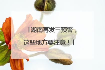 湖南再发三预警，这些地方要注意！