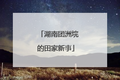 湖南团洲垸的田家新事
