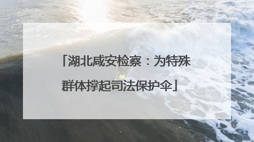 湖北咸安检察：为特殊群体撑起司法保护伞