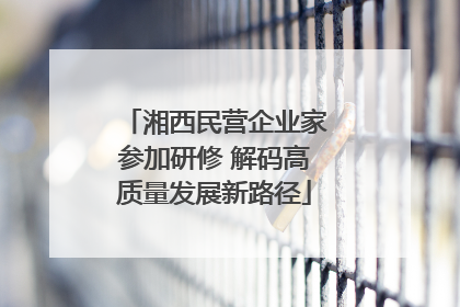 湘西民营企业家参加研修 解码高质量发展新路径