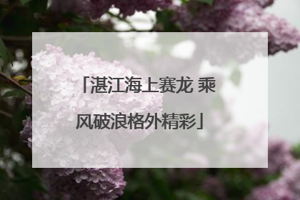 湛江海上赛龙 乘风破浪格外精彩