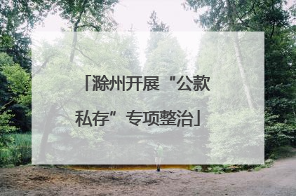 滁州开展“公款私存”专项整治