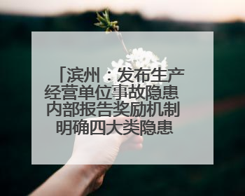 滨州：发布生产经营单位事故隐患内部报告奖励机制 明确四大类隐患报告重点